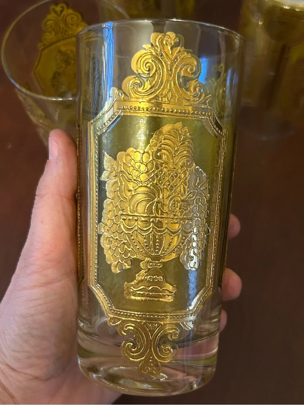 Vintage Culver 22kt gilt gold highball glasses